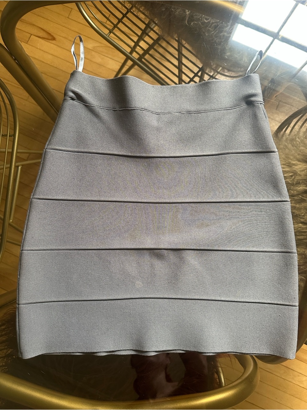 BCBGMaxAzria Gray Bandage Mini Skirt